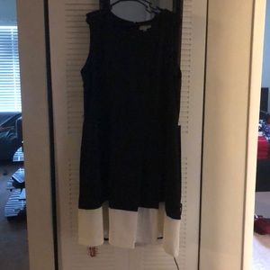 Ashley Stewart, black sleeveless dress.